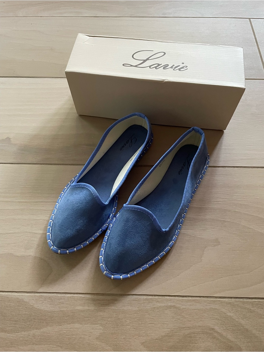 Blue Suede Venetian Slipper Flats - Size 37